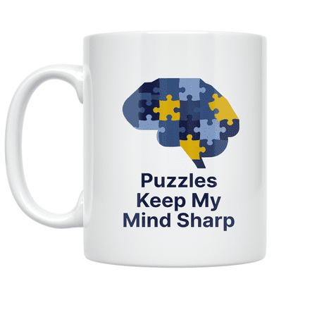 Puzzles Keep My Mind Sharp - Brain Teaser Enthusiast - 11 oz Ceramic Coffee Mug