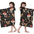 thumbnail image 4 of Red Mushroom Butterfly Black Pattern Hooded Bath Towel，50"x30" for Ages 3 To 12 Kids, Quick Dry Lightweight Soft Microfiber Hood Beach Towel Cover Up for Kids, 4 of 7