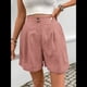 thumbnail image 5 of Pantalones Cortos de de Cintura Alta y Pierna con Bolsillos para Mujer, de Verano Rosa S, 5 of 7