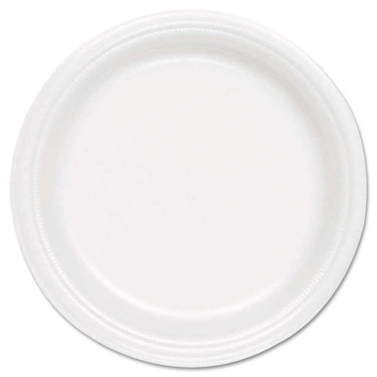 Foam Plate, 9" Dia, White, 125/pack, 500/carton