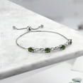 thumbnail image 3 of Gem Stone King 3.22 Ct Oval Green Mystic Topaz E-F Lab Grown Diamond 925 Silver Bracelet for Women, 3 of 3
