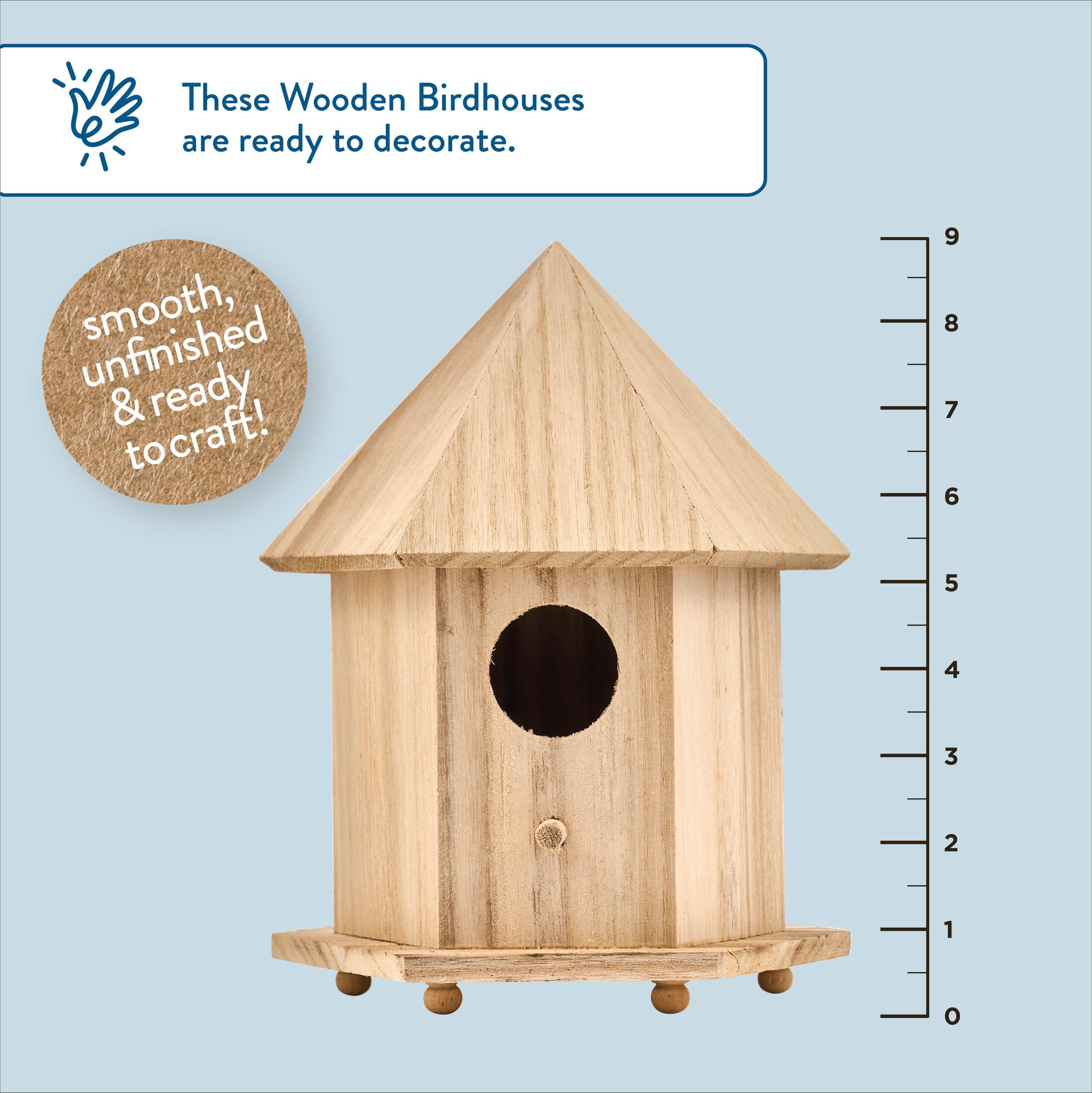 Hello Hobby Unpainted Gazebo Birdhouse, 6.75 x 9 x 5.75 Inches