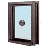 CRL C0EW3636DU Dark Bronze 40" Wide Bullet Resistant Exterior Window with Surround Sound, Speak-Thru and Shelf with Deal Tray