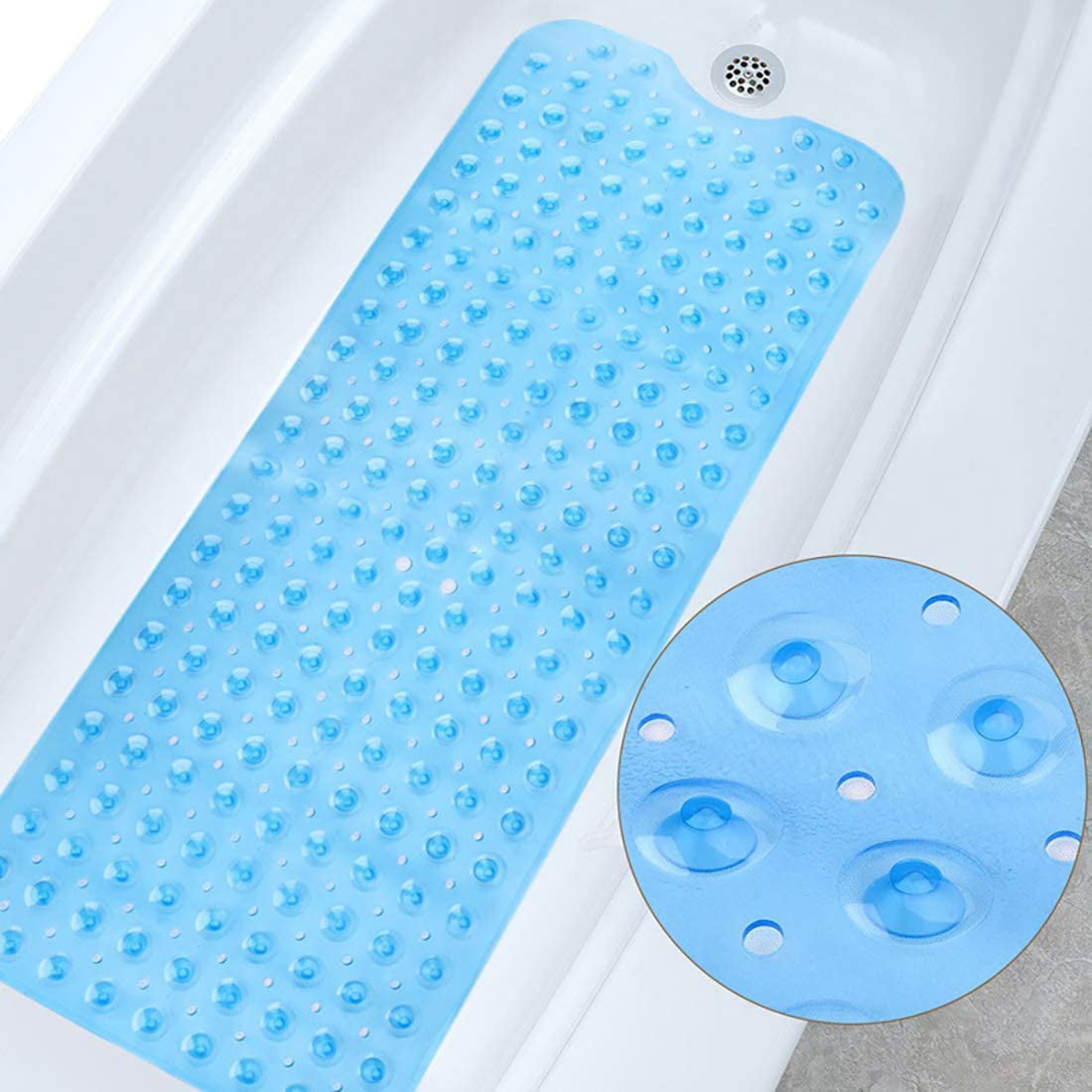 Details about   Silicone Non-Slip Shower Bath Mat Bathroom Mat with Drain Holes and Suction Cup 