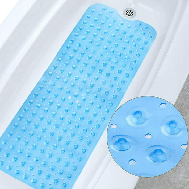 Shower Mat with Drain Hole and Suction Cup, Bath Mat for Bathtub, Bathroom  Tub Mats Non-slip Bath Mat 40x16inch