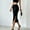 Black, variant on MORTTIC Women's 2-Piece Summer Outfit Strapless Crop Top and High Slit Maxi Skirt Set for Vacation & Party, XS