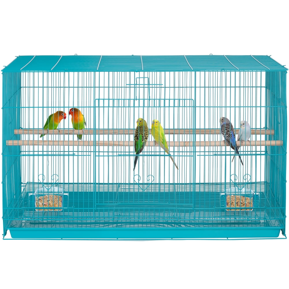 Renwick Metal Flight Cage for Birds, Teal Blue