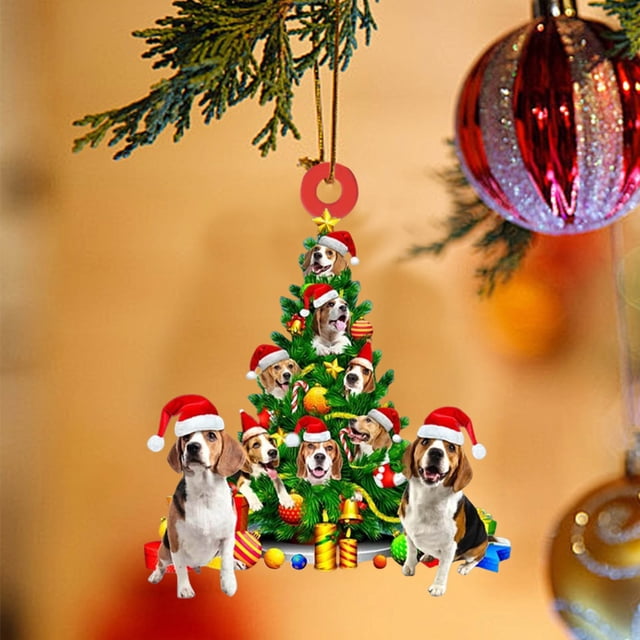 Fiudx Adorno para Árbol de Navidad, Acrílico, Duradero y Resistente a La Decoloración, Ideal para Colgar En El Hogar y El Coche, Fácil de Colgar, Ideal para Fiestas Navideñas, 8 Cm.