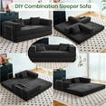 thumbnail image 5 of YINIX 81.6" Sleeper Sofa with Two Pillows, Comfy Modular Convertable Sofa Couch for Living Room, Small Spaces, Black, 5 of 12