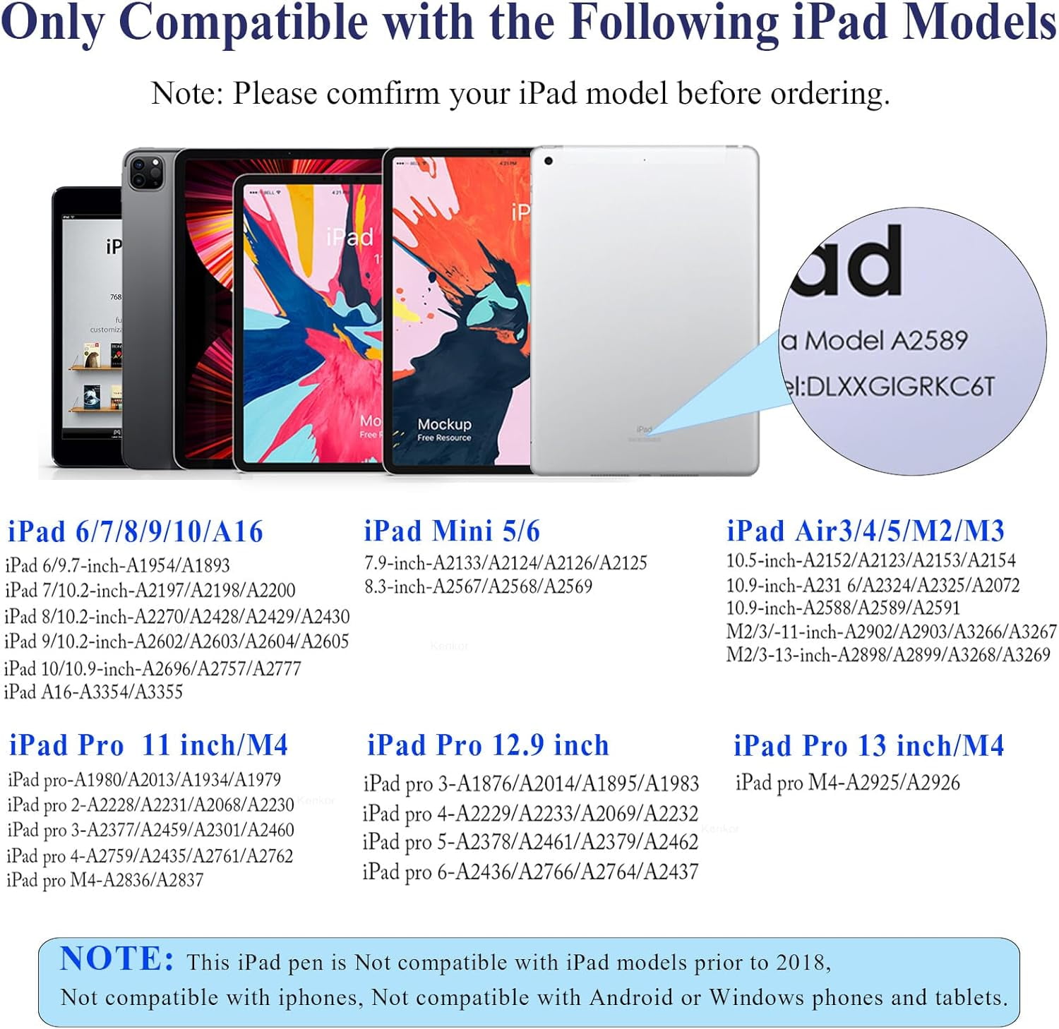 Stylus Pen for iPad 9&10&11th(A16) Generation 2018-2025 with Palm Rejection, Tilt, Digital Pencil for Apple iPad 6/7/8/9/10/11th(A16), Pro 11"/12.9"/13”/M4, Air 3/4/5th/M2/M3, Mini 5/6th - Blue