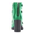 thumbnail image 5 of YDN Fashion Women's Open Peep Toe Sandal Boots High Chunky Block Heels Multiple Buckle Strao and Back Zipper Ankle Booties Dressy Casual Cutout Shoes Size 7 Green, 5 of 5
