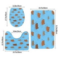 Bathroom Rugs Set 3 Piece Capybaras Blue, Bath Mats, Toilet Lid Cover