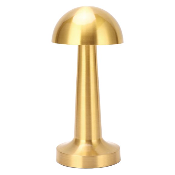 M Buder Lámpara de Mesa de Hongo Inalámbrica Recargable por USB 3 Colores Regulable de Metal Elegante Luz Nocturna para Cuna de Bebé y Niños Color Dorado (21.5 cm / 8.5 inches)