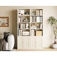 thumbnail image 2 of Casaottima Bookshelf and Bookcase with Doors, Floor Standing 6-Tier Shelf Display Storage Shelves, Tall Bookcases for Home Office, Living Room, White 2 Pack, 2 of 7
