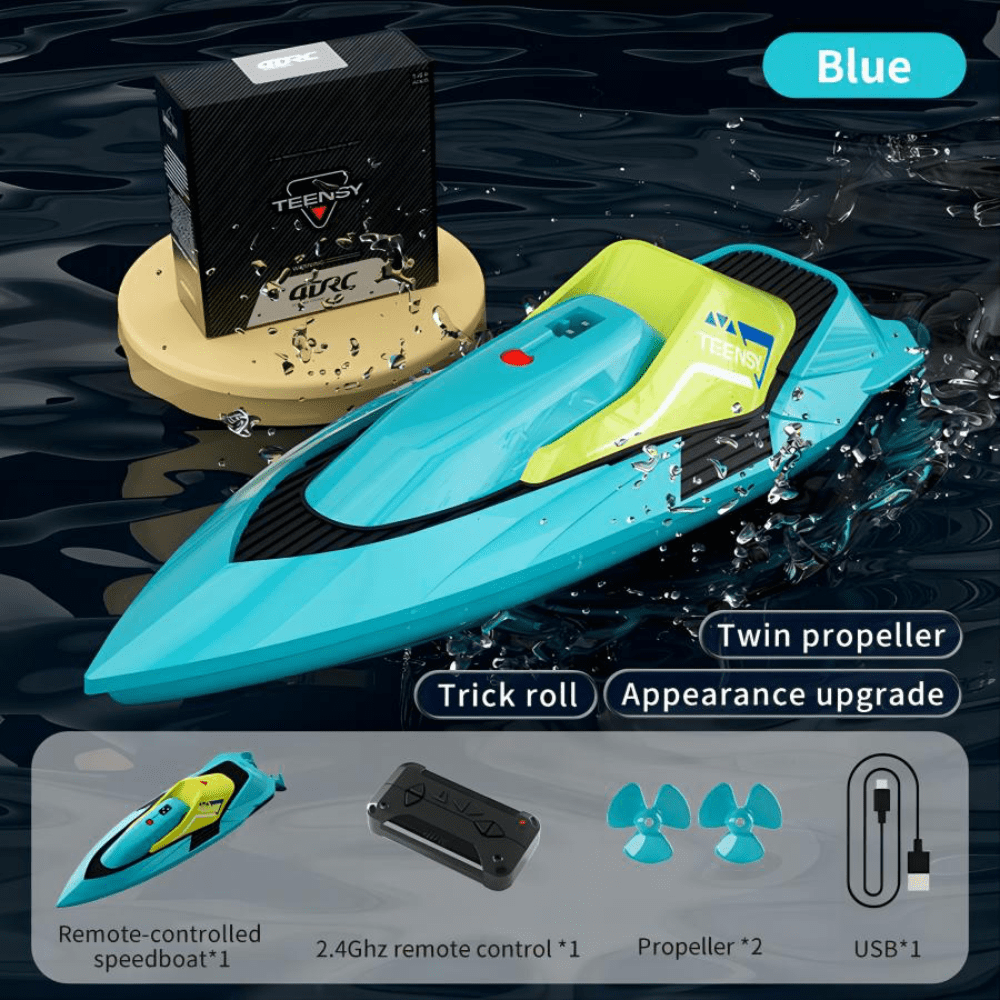 2 Set Remote Control Boat for Swimming Pools and Lakes, 2.4GHz 20+ MPH Racing Boat, Gifts For Boys and Girls