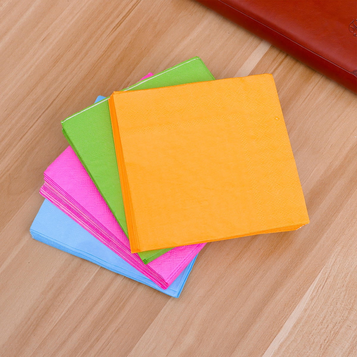 FELTECHELECTR 80Pcs Solid Color Paper Towels Assorted Color Paper Handkerchiefs for Party Tableware