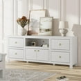 thumbnail image 5 of Farmhouse TV Stand for 75 80 in TVs, 70 in Long Entertainment Center with 6 Storage Drawer & Soundbar Shelf for Living Room, Bedroom, 5 of 7
