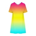 thumbnail image 3 of BangWanChi Sundresses for Women Clearance Women's Solid Color Summer Short Sleeved Dress, 3 of 4