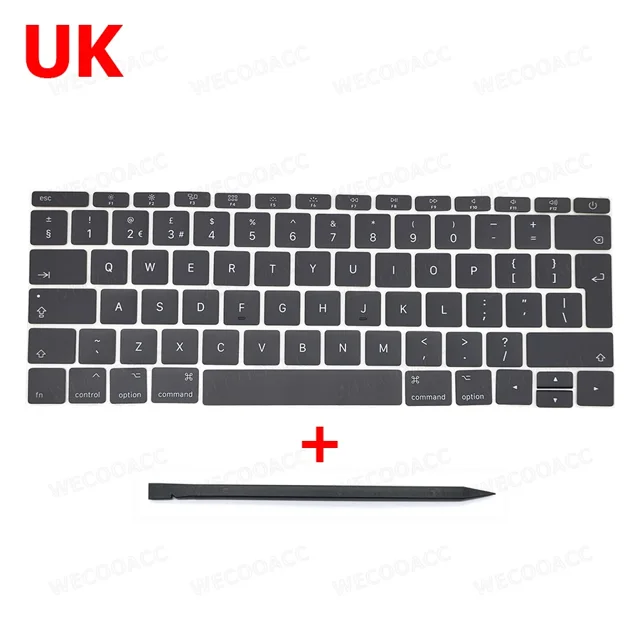 New Keyboard Keys Keycaps For Macbook Pro Retina 13" A1708 Keycap Key Cap US UK French Spain Russian German Hungary 2016 2017 UK