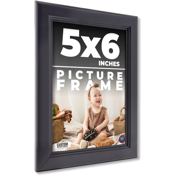 5x6 IN Frame Black Passaggi Solid Wood Picture Frame Width 1.5 Inches | Interior Depth 0.5 Inches |