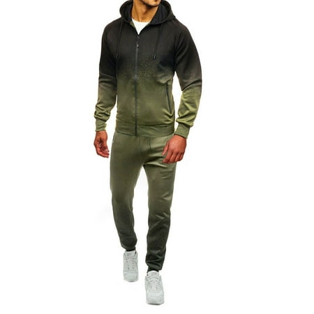 Tangnade Polo Shirts for Men Fashion Mens Autumn Winter Packwork Print Sweatshirt Top Pants Sets Sport Suit Tracksuit