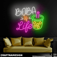 thumbnail image 3 of Craftnamesign Boba Is Life Neon Light For Bubble Tea Shop Wall Art, Milk Tea Wall Sign, 3 of 5