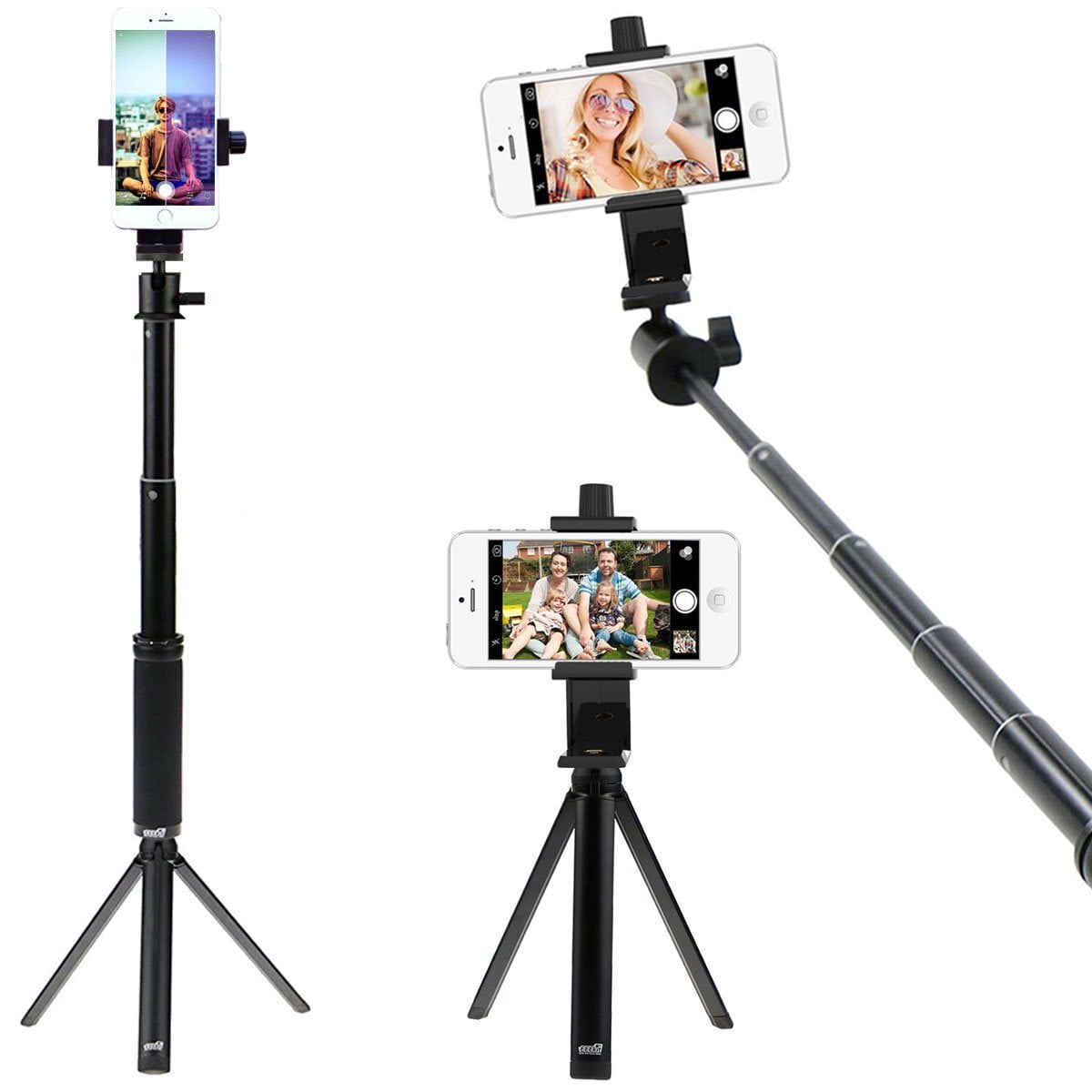 2 Pack Phone Tripod Stand, Flexible Cell Phone Tripod Portable and Adjustable Camera Stand Holder with Wireless Remote