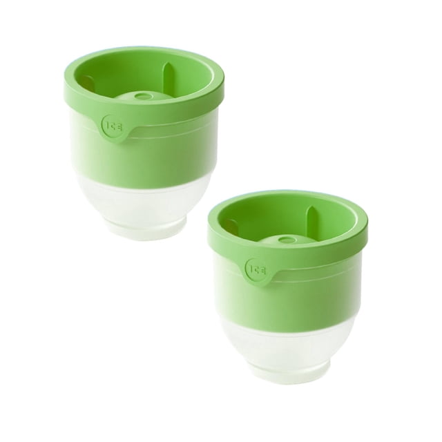 Oleegame 2PC Baby Popsicle Molds Large Ice 2.4 Inch Clear And Round Ice Cubes For Whiskey Cocktails And More Green