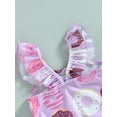 thumbnail image 6 of Baby Toddler Girls Summer Romper Swimwear 3 6 9 12 18 24 Months Sleeveless Cartoon Donut Print Bathing Suit, 6 of 8