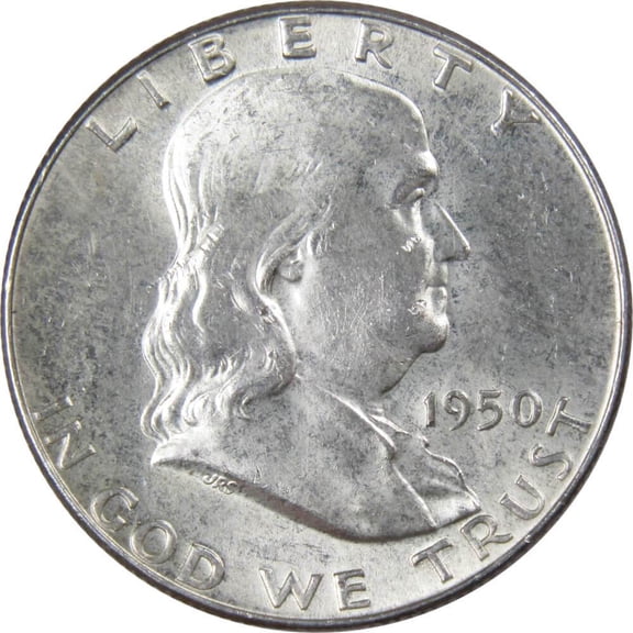 1950 Franklin Half Dollar AU About Uncirculated Silver 50c Coin