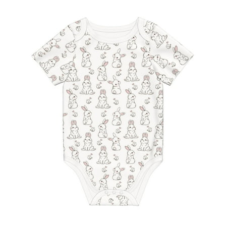 

Matuu Bunny And Bird for Baby Short-Sleeve Bodysuit Soft Cotton Comfortable and Breathable Perfect for Newborns and Infants