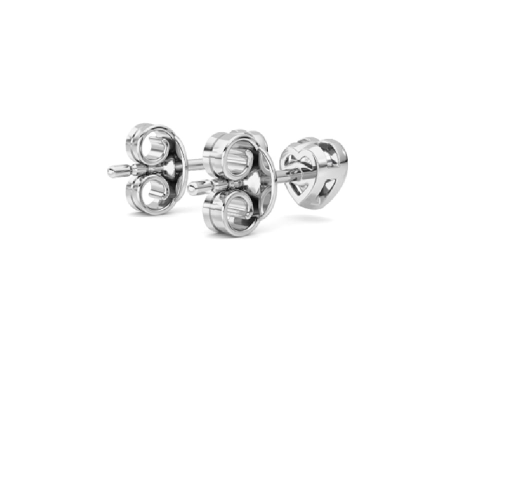 Anamira 4 CT TW Certified Lab Grown Heart Bezel Diamond Stud Earrings in 14K White Gold