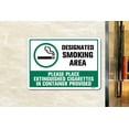 thumbnail image 5 of BTFSigns 8x6 Inches Designated Smoking Area Aluminum Signs Place Extinguished Cigarettes In Container Provided Metal Warning Sign, 5 of 7