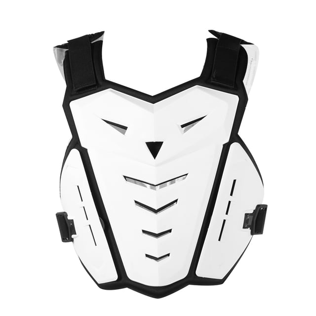 Durable Motorcycle Protector Jacket Biker Stunt Racing Armor Vest Guard Chest White