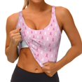 thumbnail image 3 of Fotbe Breast Cancer Awareness5 Pattern Womens' Sports Bra Longline Wirefree Padded with Medium Support Sports Moisture-Wicking Workou Vest,Tank Top-X-Large, 3 of 8