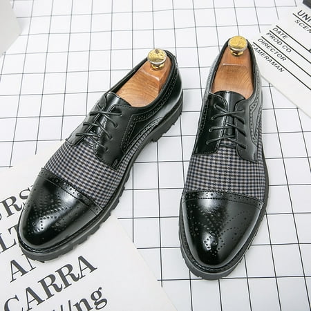 

Men‘s Brogue Color Block Dress Shoes Derby Shoes Classic Formal Shoes For Wedding Business Party