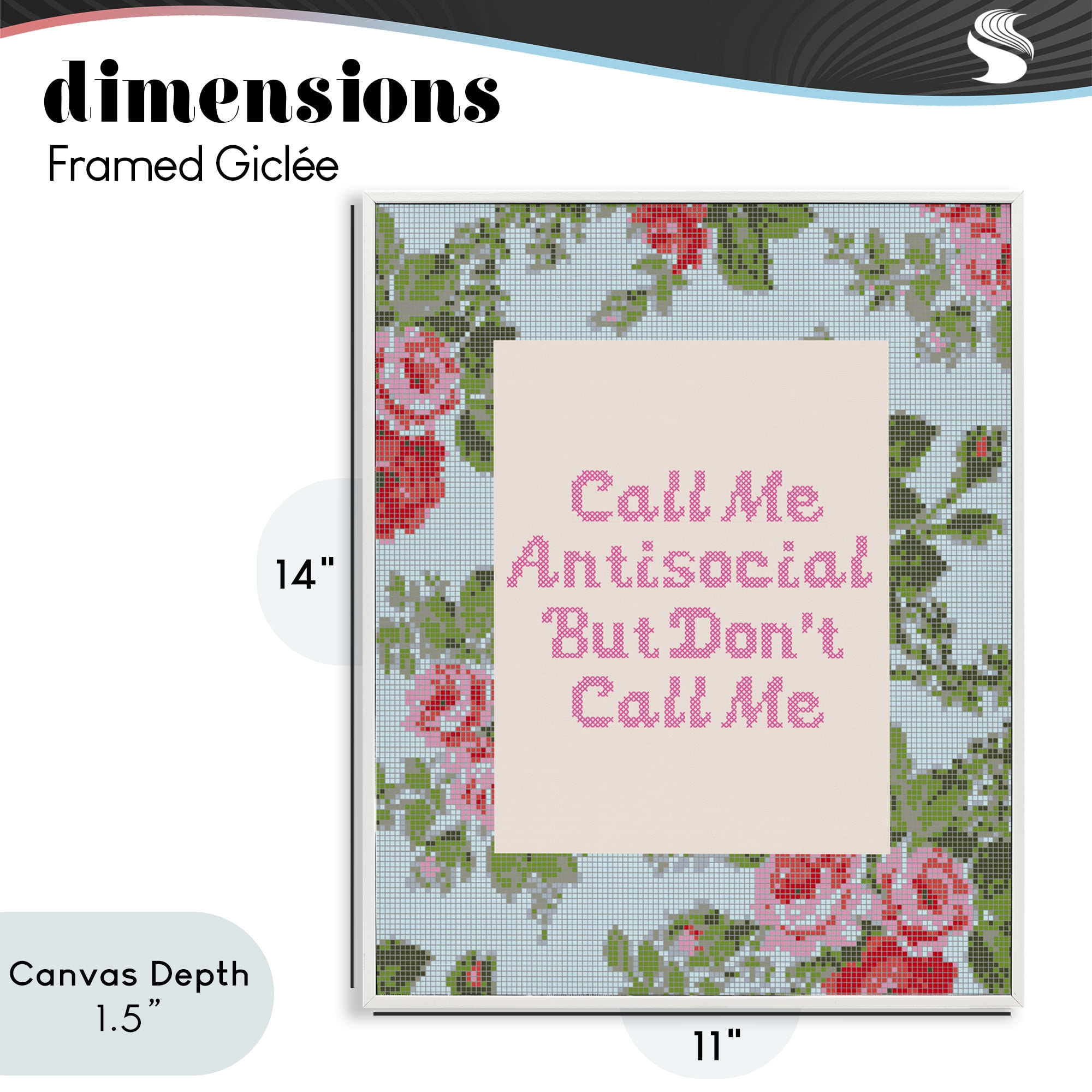 Stupell Industries Don't Call Me Vintage Florals White Framed Giclee Art, design by Lil' Rue