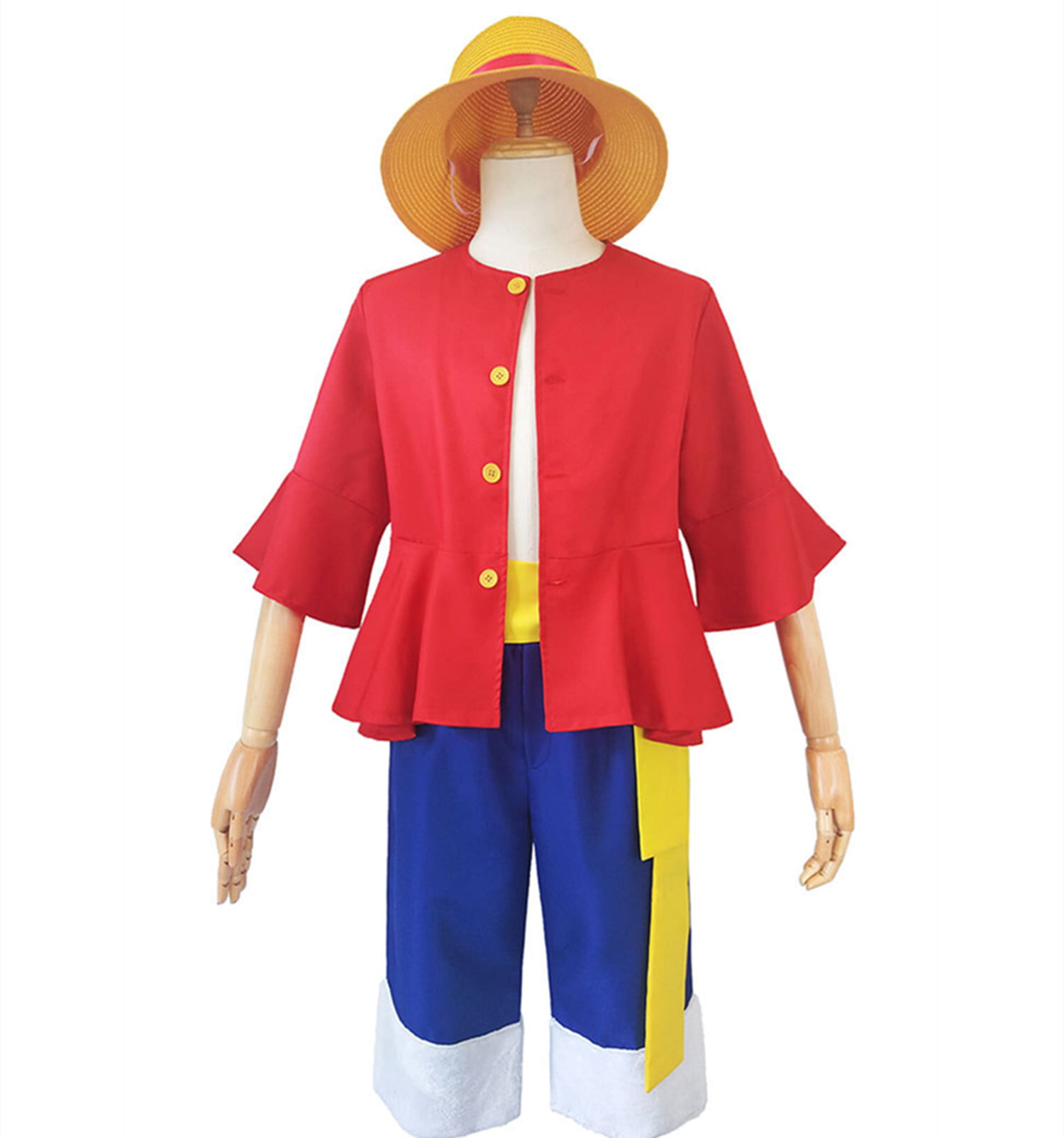 One Piece Monkey D Luffy Captain Cosplay Anime Costume Uniform Cloak Suit  With Straw Hat  Fruugo NO