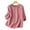 Pink, variant on ZANZEA Cotton Three Quarter Sleeve O-Neck Solid Color Ruffles Blouses Womens