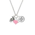 thumbnail image 2 of Delight Jewelry Silvertone Large Trojan - Mascot - Light Pink Heart Nurse Strong Zoe Necklace, 2 of 4