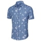 thumbnail image 2 of CAMISA CHIC PARA HOMBRE Estampado de espina de pez Cuello de punta Manga corta Botón Abajo Azul-3 42, 2 of 6