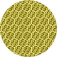 thumbnail image 1 of Ahgly Company Machine Washable Indoor Round Transitional Bold Yellow Area Rugs, 5' Round, 1 of 7