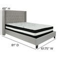 thumbnail image 3 of Emma + Oliver Full Accent Extended Panel Platform Bed/Mattress-Light Gray Fabric, 3 of 5