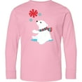 thumbnail image 3 of Inktastic Polar Bear, Bear with Scarf, Cute Bear, Snowflakes Long Sleeve Youth T-Shirt, 3 of 5