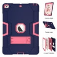 thumbnail image 3 of iPad 5th Gen Case,iPad 6th Gen Case, Dteck Heavy Duty Rugged Shockproof Stand Kids Case Protective Cover For Apple iPad 5th Gen 2017/iPad 6th Gen 2018, Navy+Rose, 3 of 6