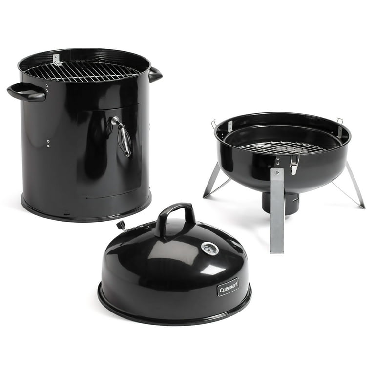 Cuisinart Vertical 18 Inch Charcoal Smoker Grill with Dual Vents, Black, COS-118