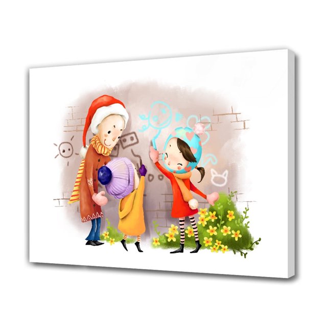 Póster de lienzo con dibujo de niños en la pared, decoración de dormitorio, paisaje deportivo, decoración de oficina, regalo, estilo marco, 20 x 30 cm