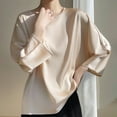 thumbnail image 4 of Inleife Womens Shirts Women's Fashion R-Neck Long Sleeve Loose Solid Color Blouse, 4 of 4