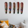 thumbnail image 5 of Máscara colgante de pared talla de madera maciza pintada decoración de pared de Facebook A Afortunado Sencillez, 5 of 5