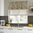 thumbnail image 4 of 2 Pack Vintage Spring Floral Valances for Windows Bedroom Living Room Window Treatments, Farmhouse Flowers Green Vintage Rod Pocket Valance Drapes Short Kitchen Curtains Over Sink 60"x18", 4 of 8